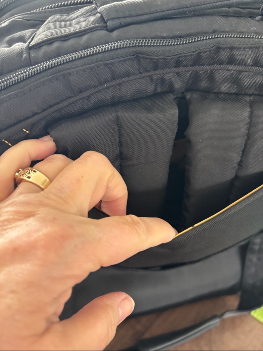 Lug Sprout travel bag/backpack. Black with yellow stitching. Like new. - Picture 8 of 12